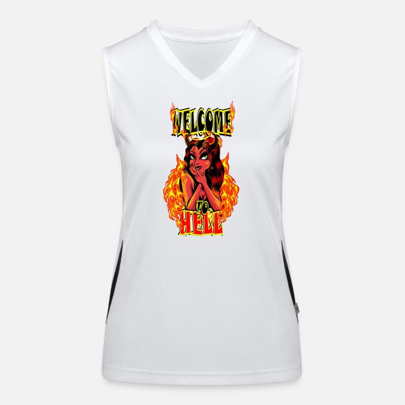 willkommen in der Hölle Funktionelles Kontrast-Tank Top für Frauen