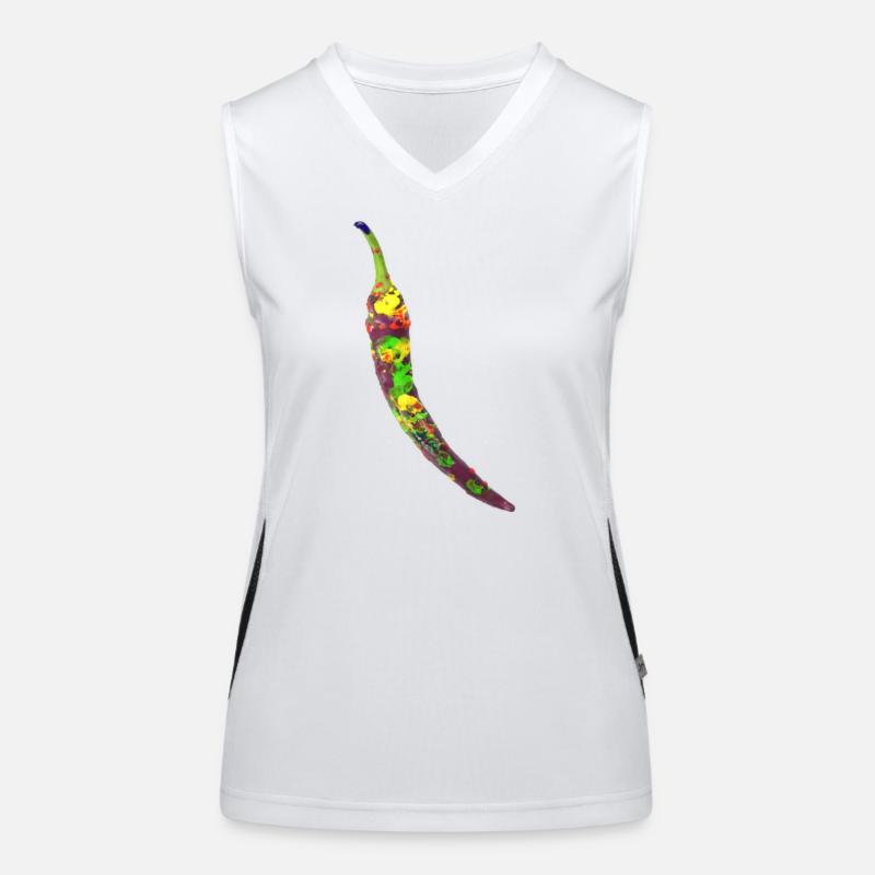 Chili Farbexplosion Illustration Funktionelles Kontrast-Tank Top für Frauen