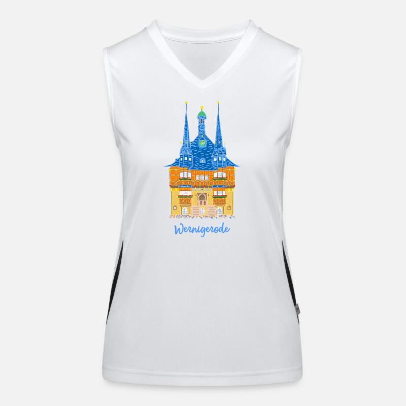 Wernigerode, town hall, half-timbered house East Germany Women's Functional Contrast Tank Top