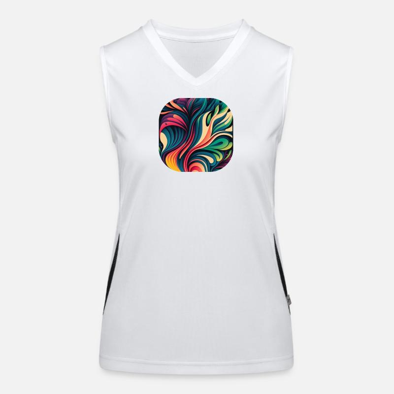Abstract Women's Functional Contrast Tank Top