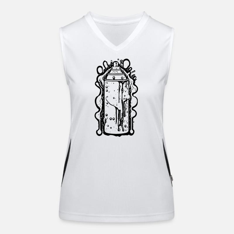 Cool Comic Spray Can avec des gouttes Débardeur respirant contrasté Femme