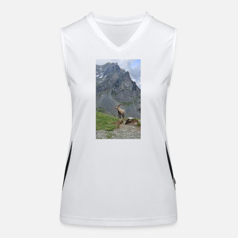 Steinbock Funktionelles Kontrast-Tank Top für Frauen