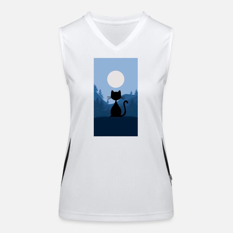 Chat au clair de lune Débardeur respirant contrasté Femme