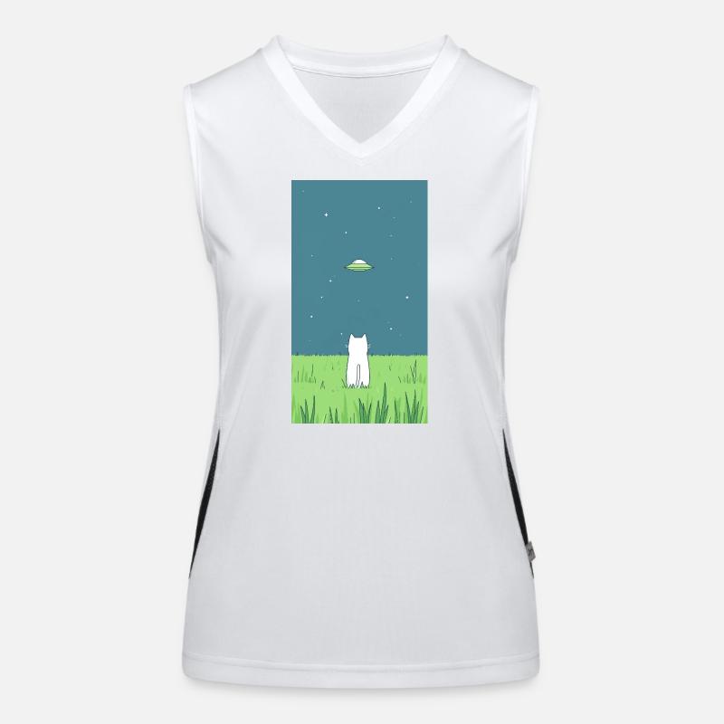 Cat and UFO Women's Functional Contrast Tank Top