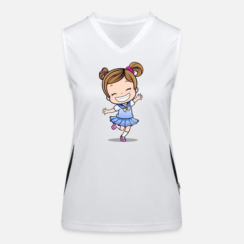 Tanzendes Mädchen Funktionelles Kontrast-Tank Top für Frauen