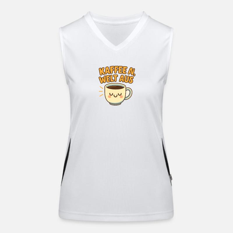 Coffee World Fun Motif Women's Functional Contrast Tank Top