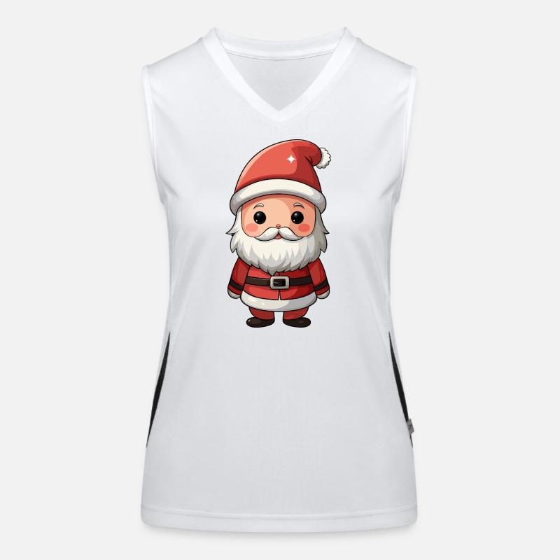 Chibi Santa Cheer Illustration Funktionelles Kontrast-Tank Top für Frauen