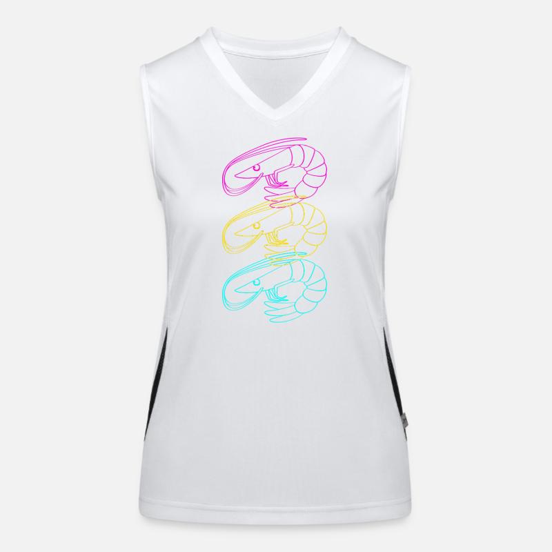 Shrimp Languste Meeresfrüchte Krabbe Funktionelles Kontrast-Tank Top für Frauen