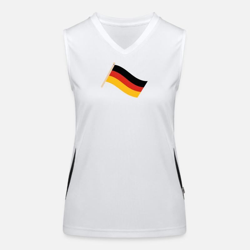 Le drapeau allemand dans le vent Débardeur respirant contrasté Femme