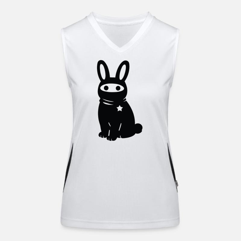 Masked Rabbit with Star – Antifascism Antifa Women's Functional Contrast Tank Top