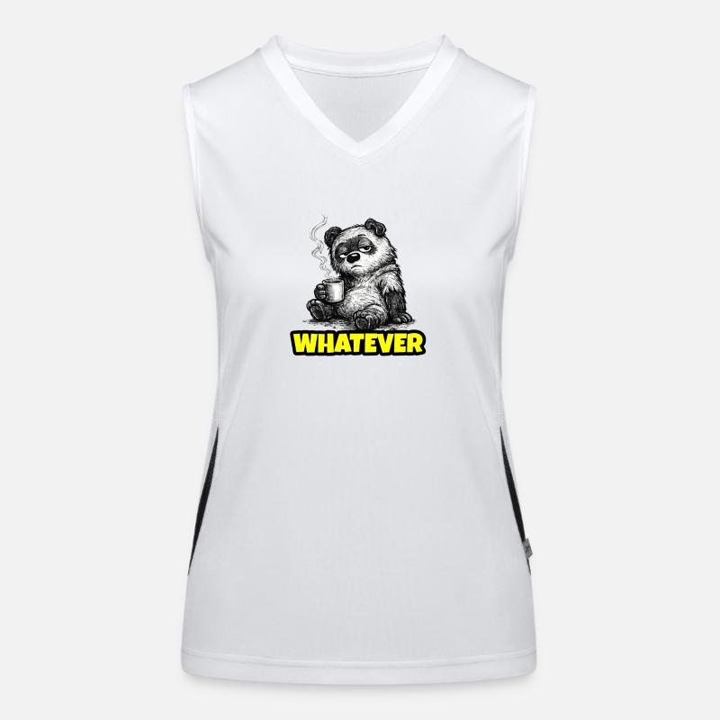 Whatever – Grumpy Bear Coffee (Sketch) Funktionelles Kontrast-Tank Top für Frauen