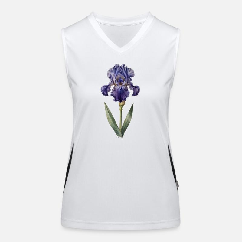 Lila Iris auf zartem Stängel Funktionelles Kontrast-Tank Top für Frauen