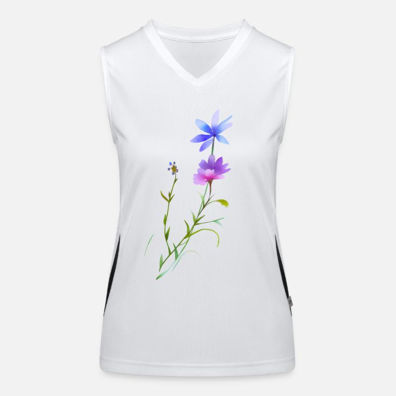 fleurs printanières, aquarelle Débardeur respirant contrasté Femme
