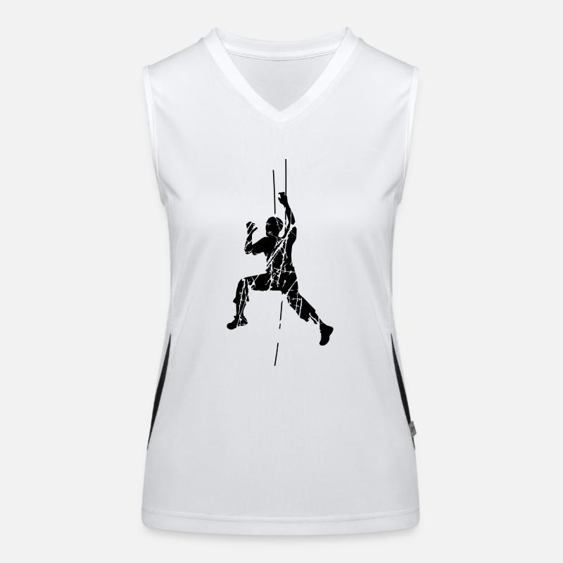 cracks scratch old stamp climber climb over Women's Functional Contrast Tank Top
