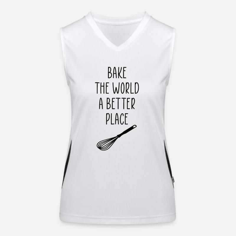 backen Sie die Welt ein besserer Ort Schneebesen Funktionelles Kontrast-Tank Top für Frauen