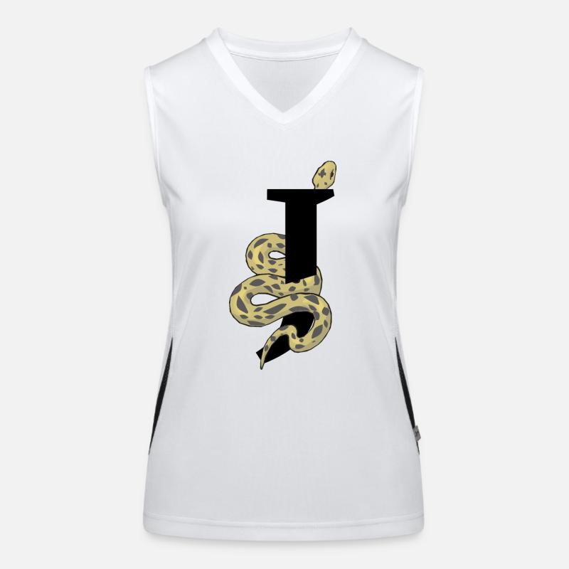 Buchstabe j Schlange Funktionelles Kontrast-Tank Top für Frauen
