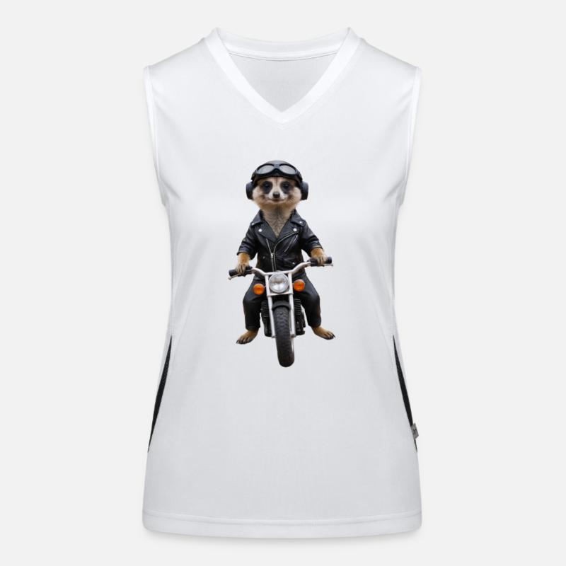 Biker Erdmännchen Funktionelles Kontrast-Tank Top für Frauen