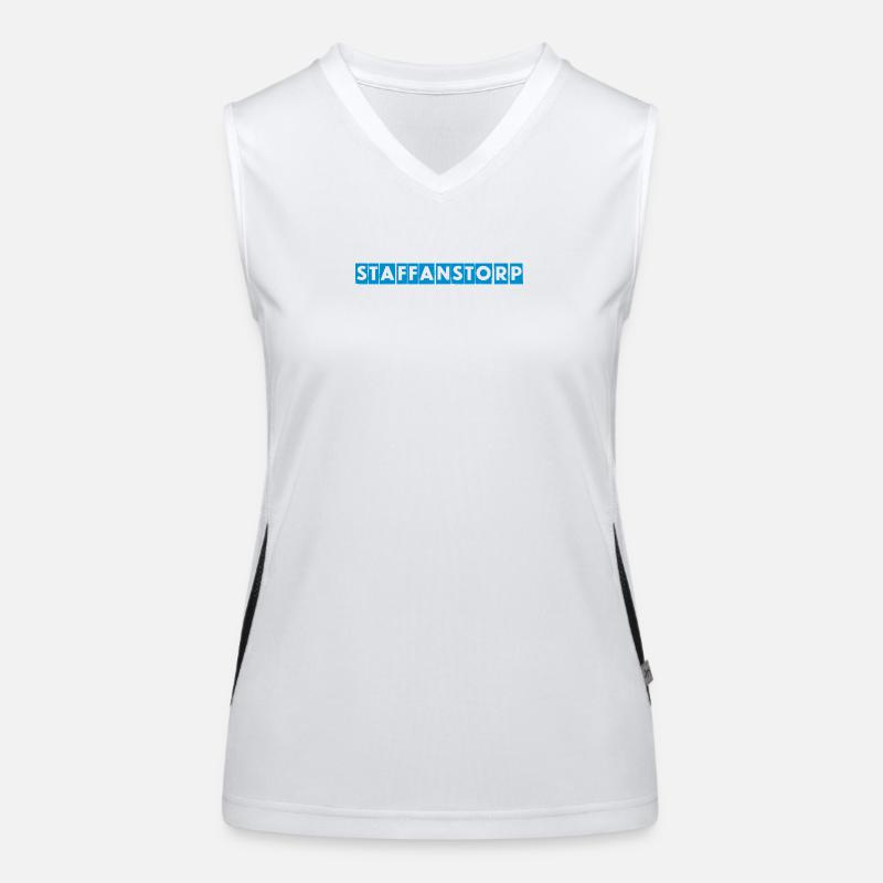 Staffanstorp – Conception de texte bleu Débardeur respirant contrasté Femme