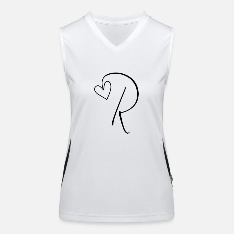 Letter R Letter R Calligraphy Women's Functional Contrast Tank Top