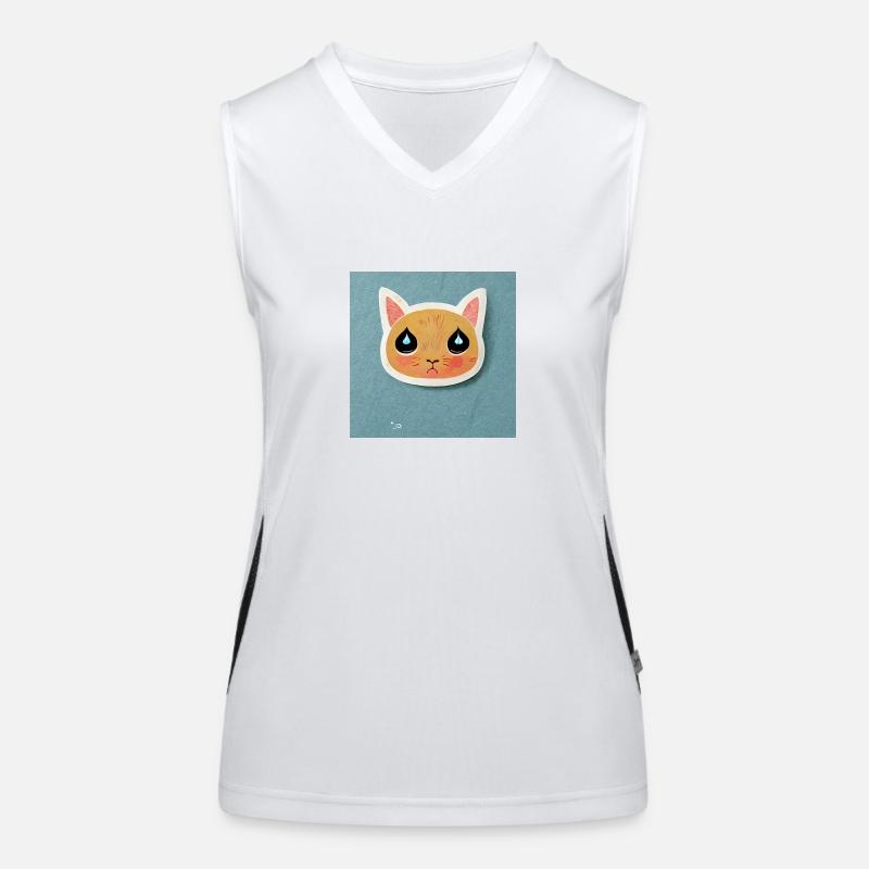 Chat de dessin animé mignon Débardeur respirant contrasté Femme