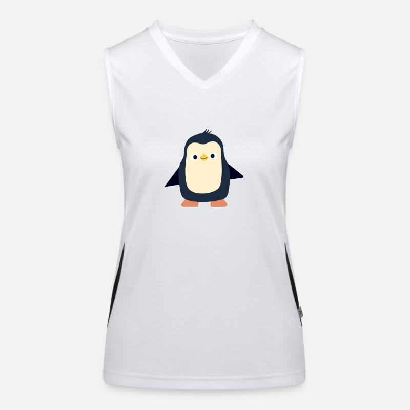 Pinguin Illustration Funktionelles Kontrast-Tank Top für Frauen