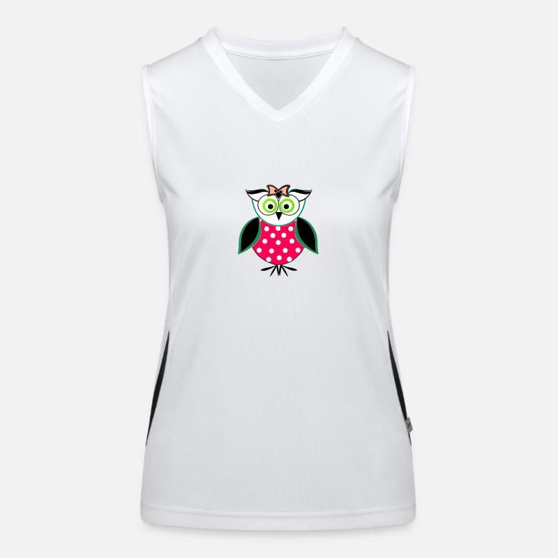 Eule Illustration Funktionelles Kontrast-Tank Top für Frauen