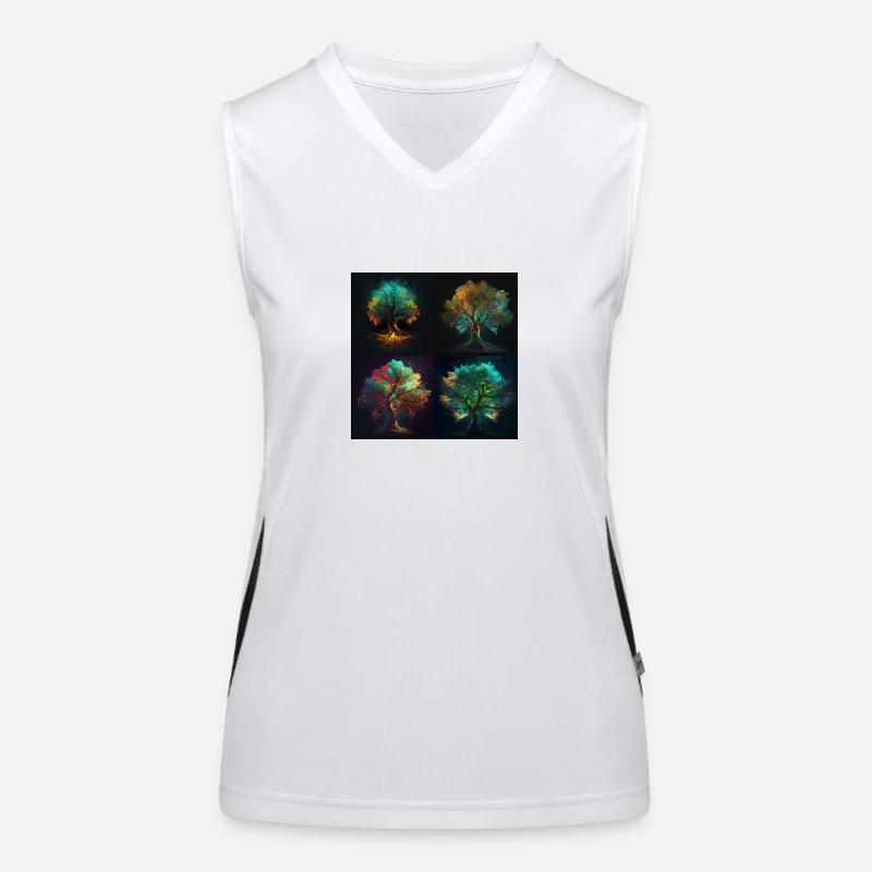 Ein Baum Funktionelles Kontrast-Tank Top für Frauen