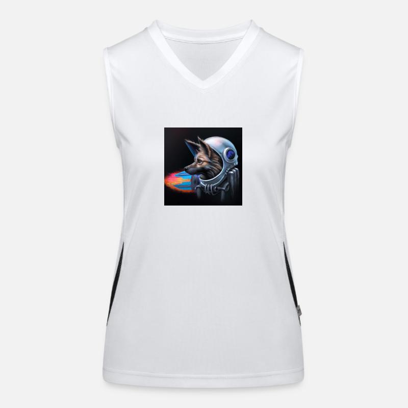 Astronaut Hund Funktionelles Kontrast-Tank Top für Frauen