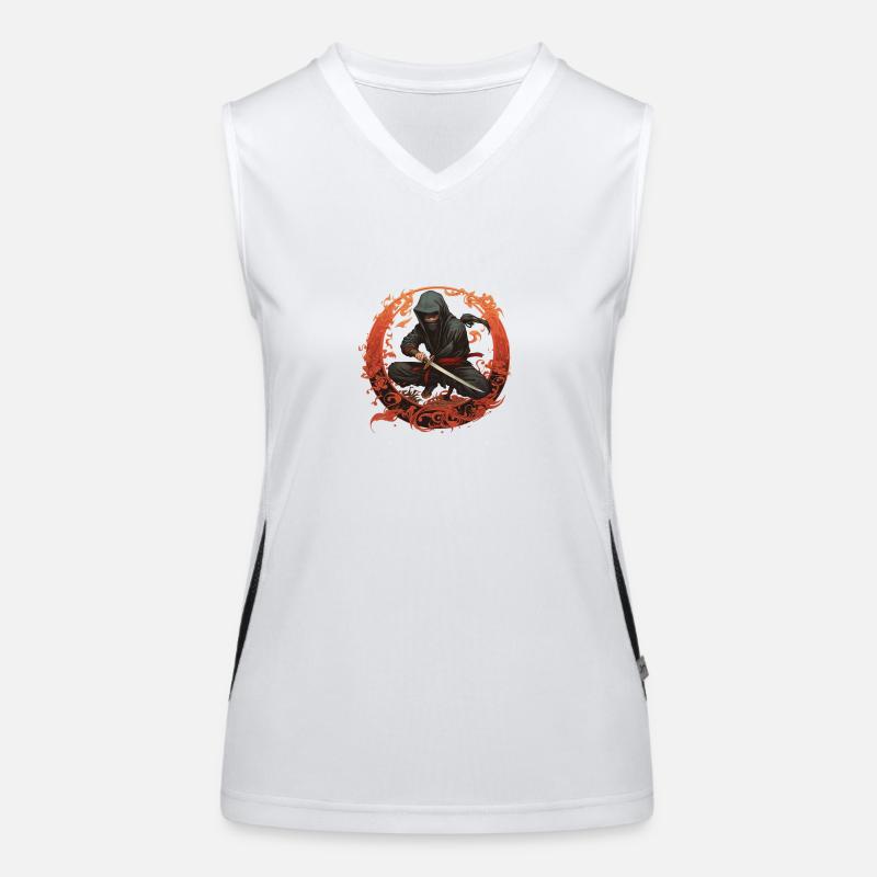 Ninja with samurai sword Women's Functional Contrast Tank Top