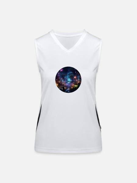 Neon Lights in the Jungle: Discover the Jungle - Women's Functional Contrast Tank Top - white/black - Front