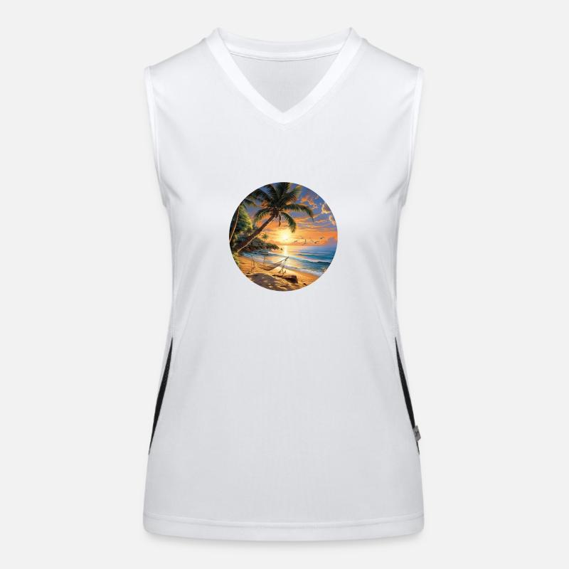 Relaxed coastal excursion: wave magic in summer Women's Functional Contrast Tank Top
