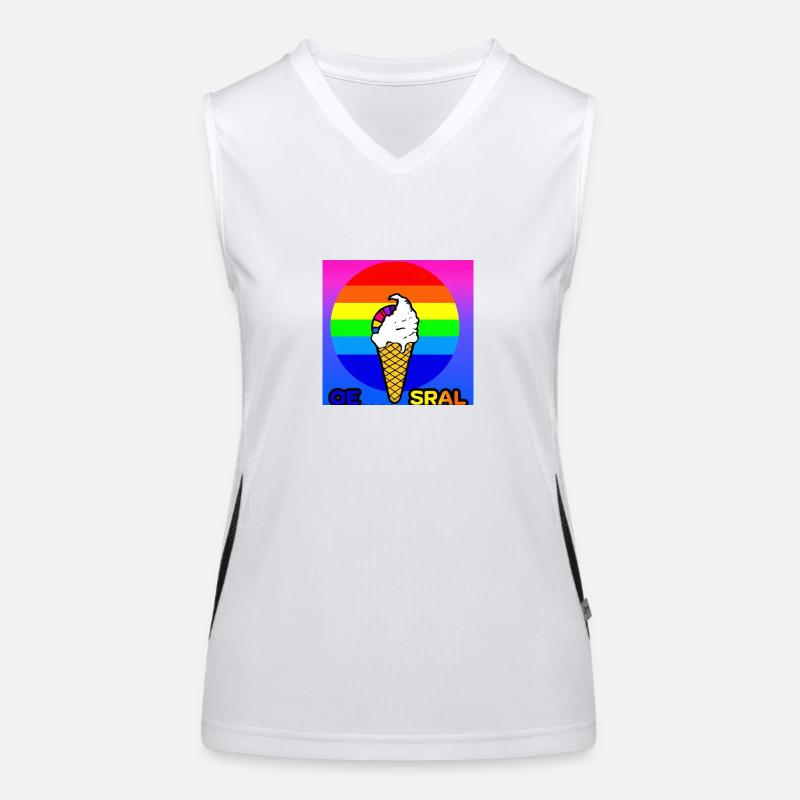 Das bunte Eis Logo Funktionelles Kontrast-Tank Top für Frauen