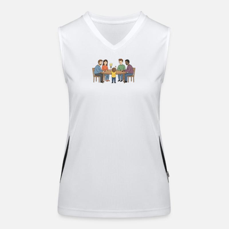 Kollektive Idee um einen Tisch Funktionelles Kontrast-Tank Top für Frauen