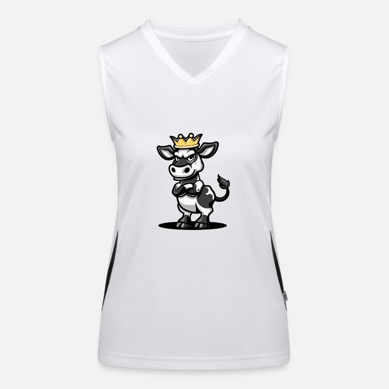Kuh Comic Krone Funktionelles Kontrast-Tank Top für Frauen