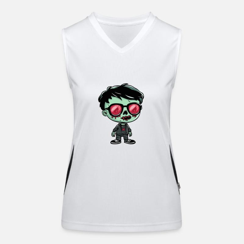 Zombie Halloween Funktionelles Kontrast-Tank Top für Frauen