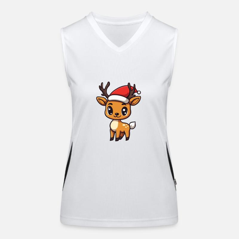 Deer Christmas Cute Women's Functional Contrast Tank Top