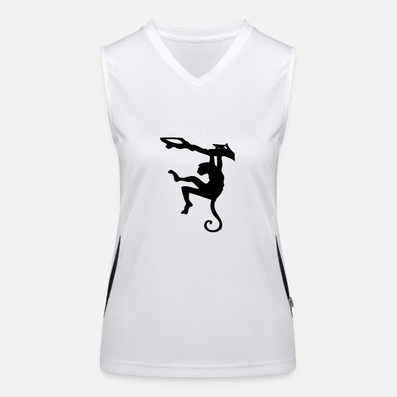 Climbing monkey silhouette Women's Functional Contrast Tank Top