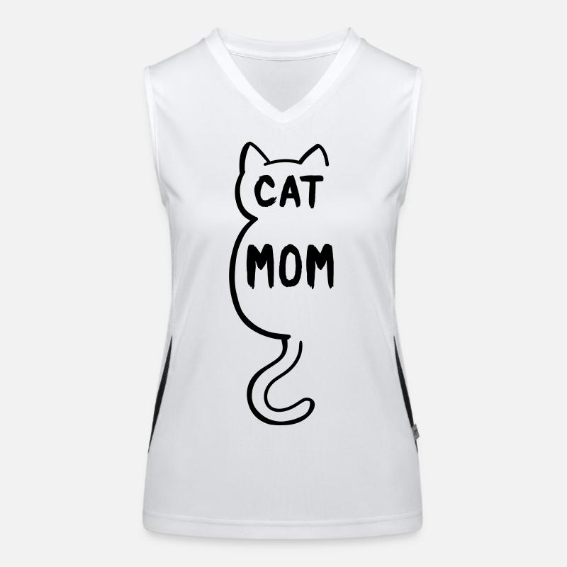 Cat Mom - Katzen Mama - Cartoon Funktionelles Kontrast-Tank Top für Frauen