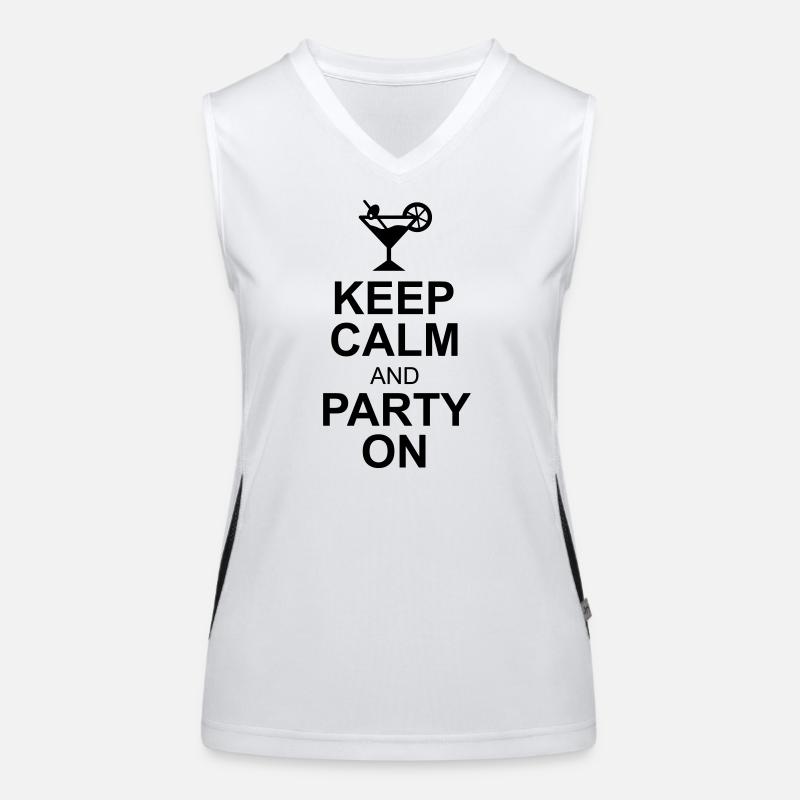 keep calm and party on Funktionelles Kontrast-Tank Top für Frauen
