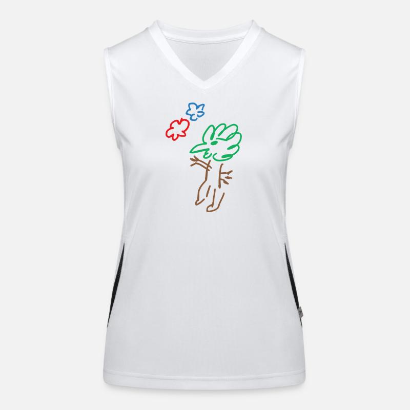 Oiseau - Oiseau - Arbre - Arbre - Nature - Abstrait Débardeur respirant contrasté Femme