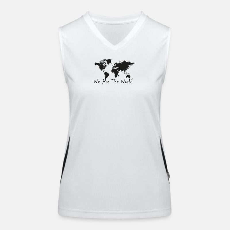 World Unity Map Silhouette Funktionelles Kontrast-Tank Top für Frauen