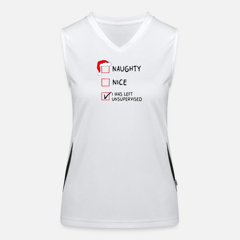 Naughty Nice – I Was Left Unsupervised Christmas Women's Functional Contrast Tank Top