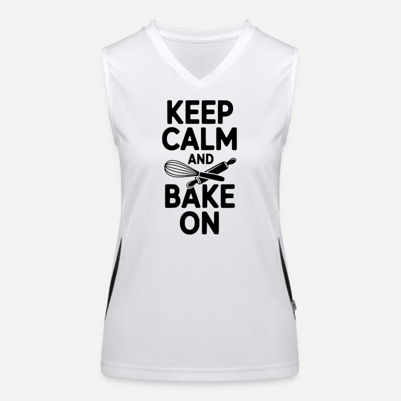 Keep Calm and Bake On Women's Functional Contrast Tank Top