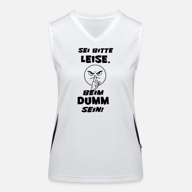 Sei Bitte Leise (Schwarze Schrift) Funktionelles Kontrast-Tank Top für Frauen