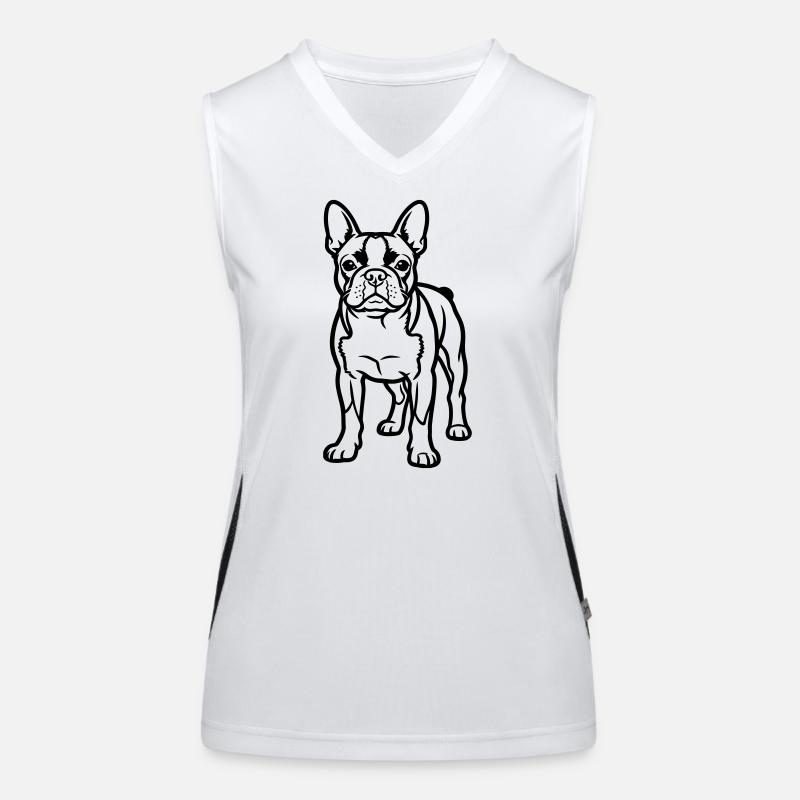 Boston Terrier Funktionelles Kontrast-Tank Top für Frauen