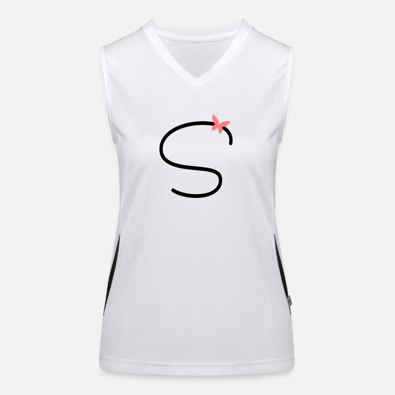 Buchstabe S Schmetterlingsbuchstabe Funktionelles Kontrast-Tank Top für Frauen