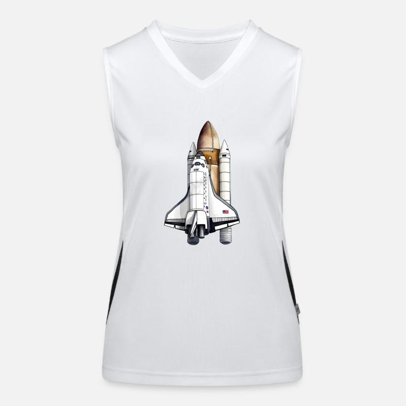 Space Shuttle beim Start Funktionelles Kontrast-Tank Top für Frauen