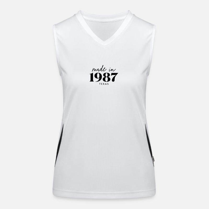 Made 1987 in Geburtstag in Texas Funktionelles Kontrast-Tank Top für Frauen