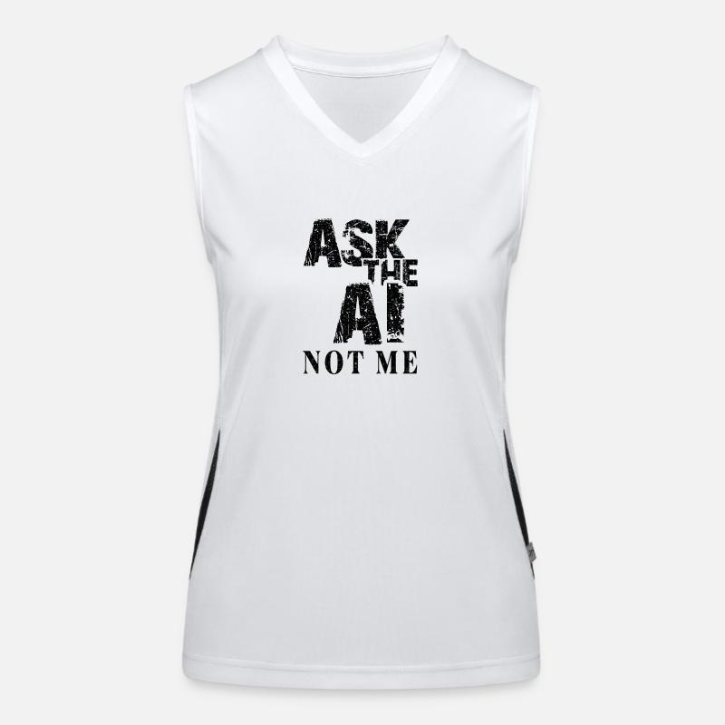 AI Artificial Intelligence Funny Nerd Saying Women's Functional Contrast Tank Top