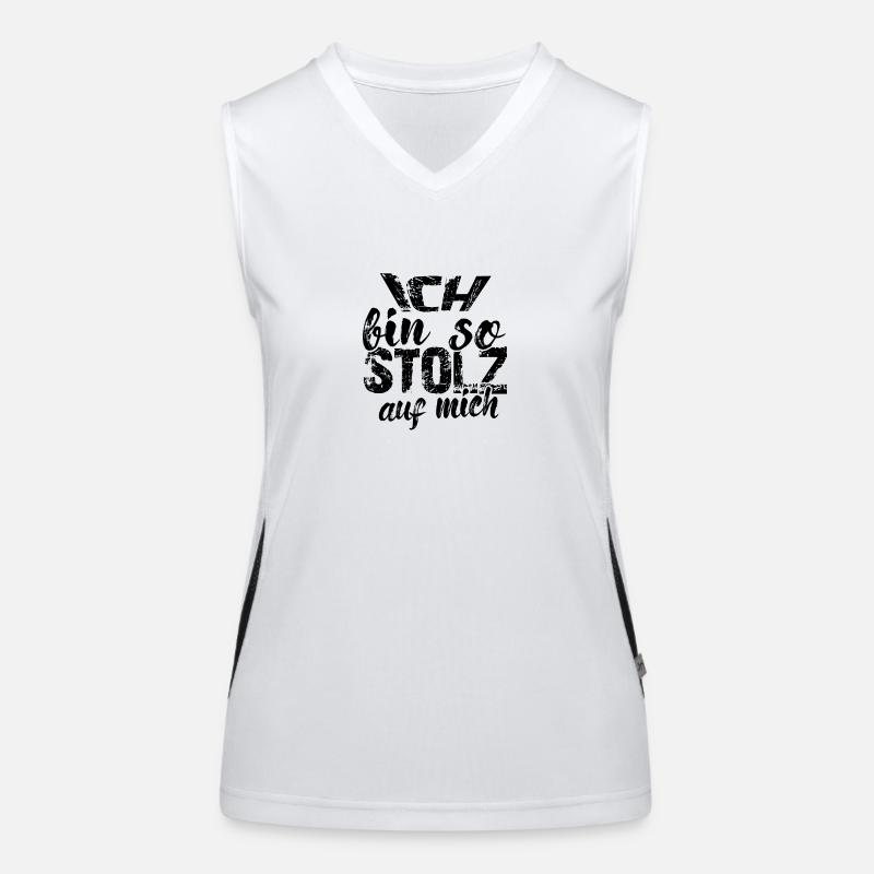 Ich bin so stolz auf mich Spruch selbstbewußt Funktionelles Kontrast-Tank Top für Frauen